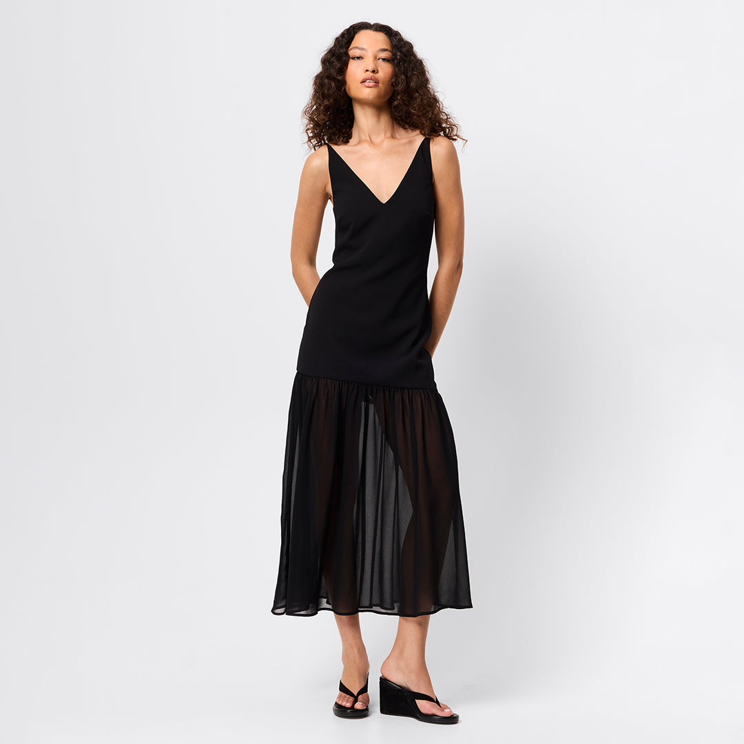 MOSSMAN BEYOND THE HORIZON MIDI DRESS BLACK – Baby Lemonade Store