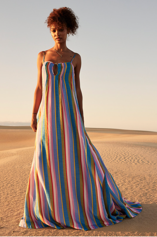 BOHEMIAN TRADERS RAINBOW STRIPE SLIP DRESS BABY LEMONADE STORE Baby Lemonade Store