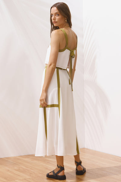 Sancia Camille A-line skirt White/Avocado
