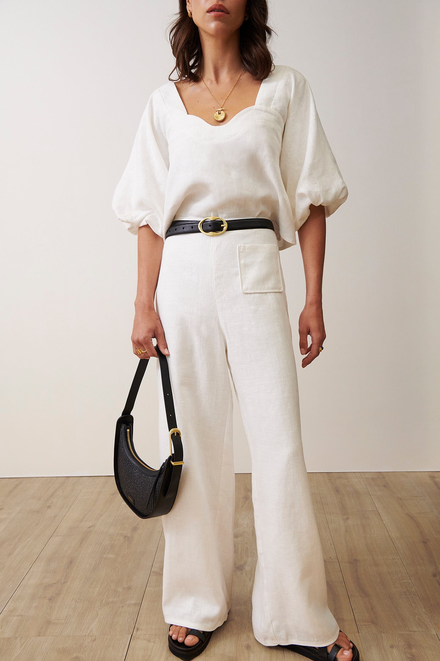 SANCIA THE LUISA LINEN PANT WHITE