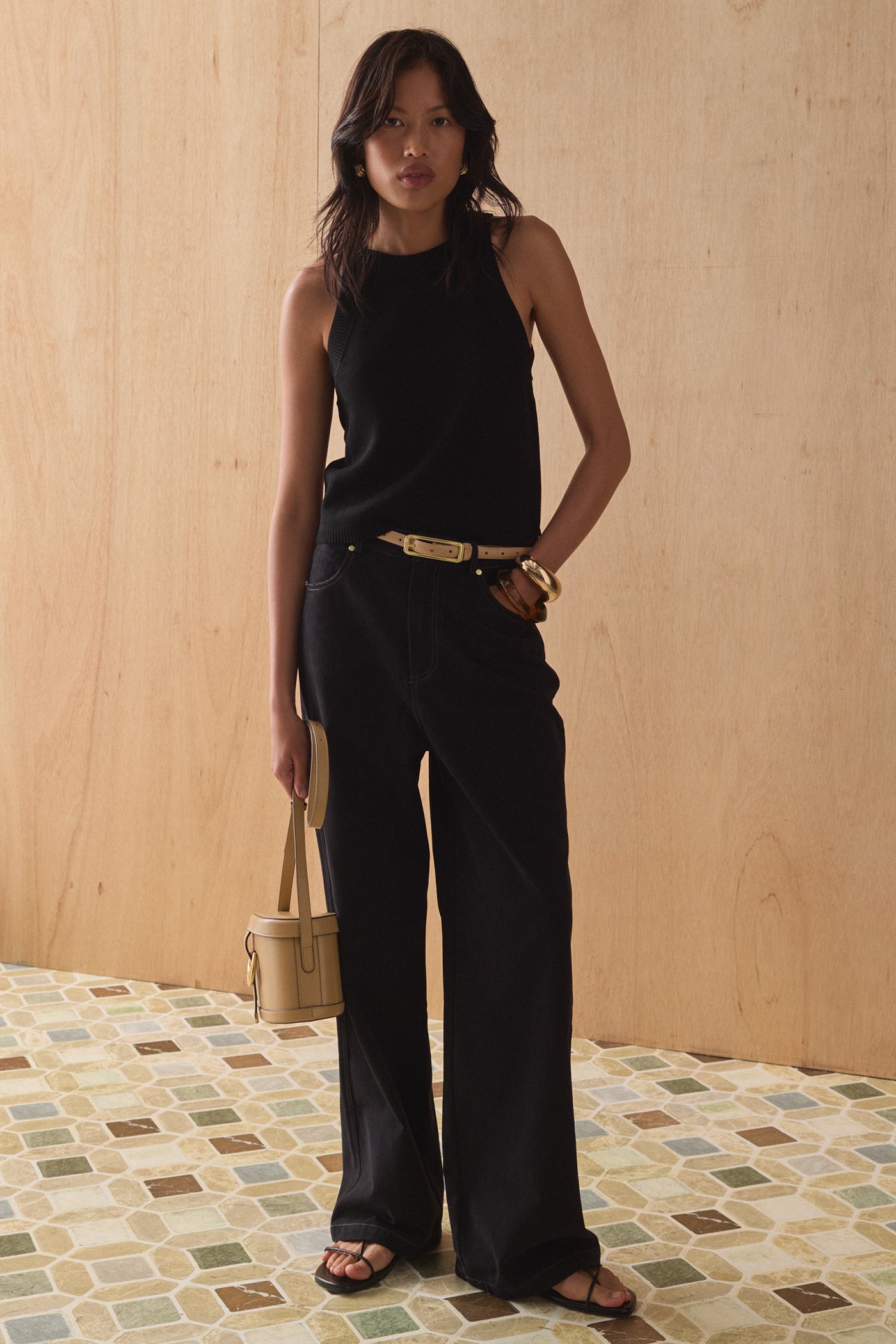 SANCIA THE TASH KNIT TANK NOIR