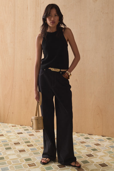 SANCIA THE TASH KNIT TANK NOIR