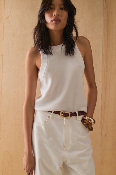 SANCIA THE TASH KNIT TANK WHITE