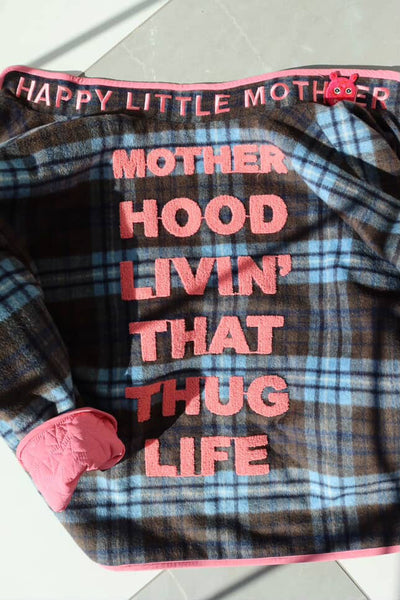 HAPPY LITTLE MOTHER THUG LIFE SHORT JACKET BLUE/PINK