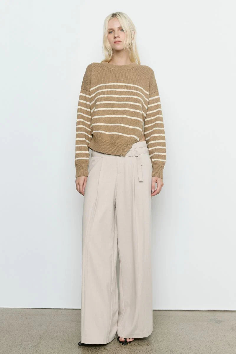 SOVERE SOLENE KNIT JUMPER PECAN/VANILLA