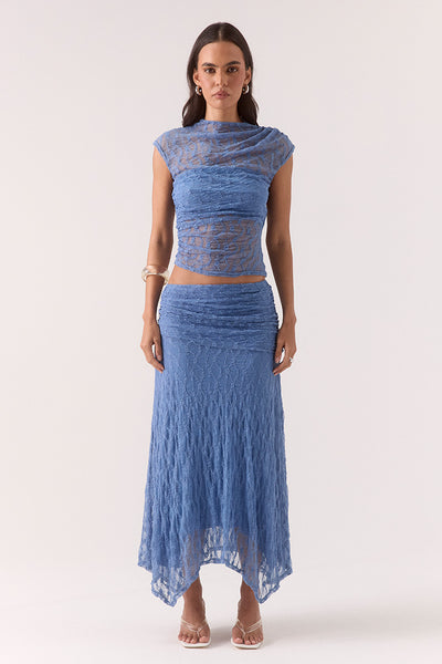 SOVERE STUDIO LOWRI SKIRT SLATE BLUE