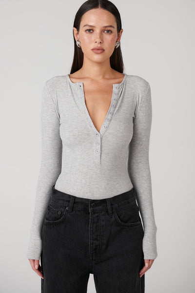 BAYSE LARA BODYSUIT GREY MARLE