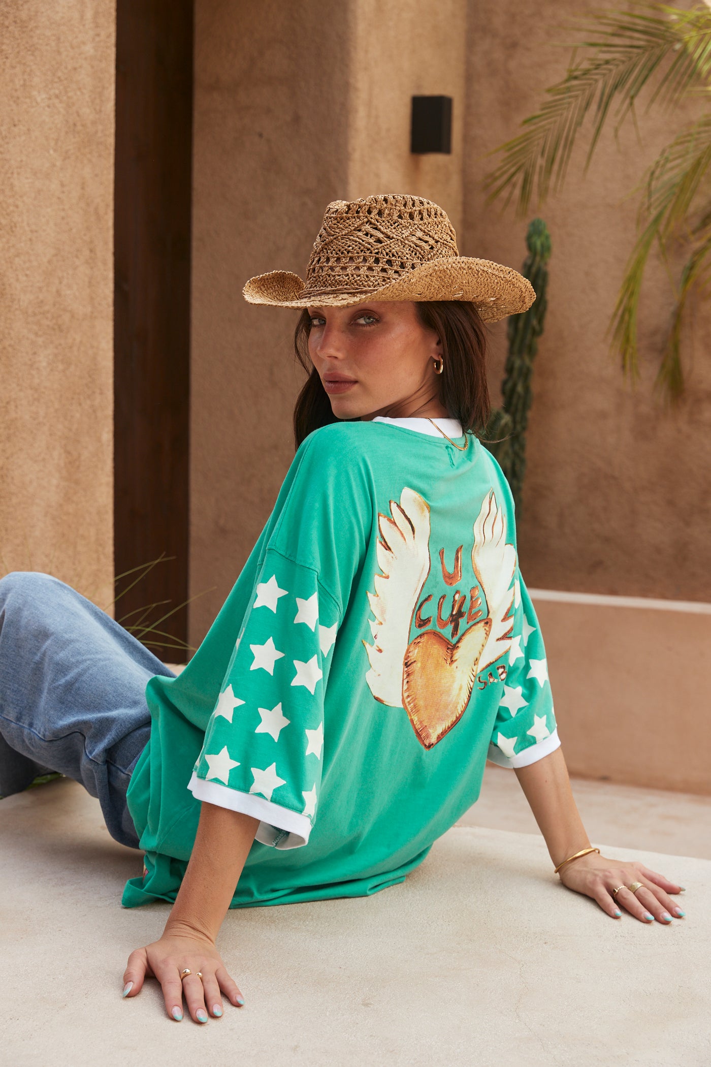 Sabbi The You Cute Green Cotton Tee 
