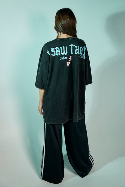 SABBI KARMA QUEEN TEE BLACK ACID WASH