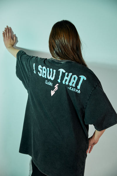 SABBI KARMA QUEEN TEE BLACK ACID WASH