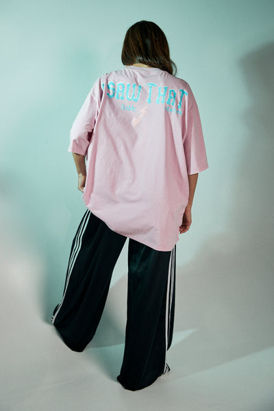 SABBI KARMA QUEEN TEE PINK ACID WASH