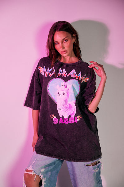 SABBI NO DRAMA LLAMA COTTON TEE
