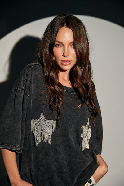 SABBI THE SPARKLE TITTY TEE BLACK