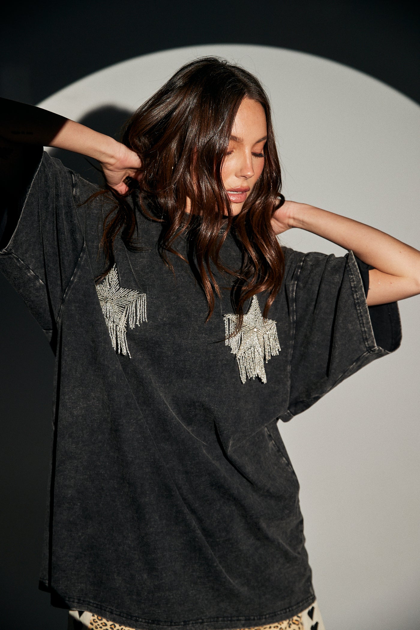 SABBI THE SPARKLE TITTY TEE BLACK