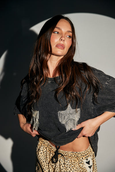 SABBI THE SPARKLE TITTY TEE BLACK