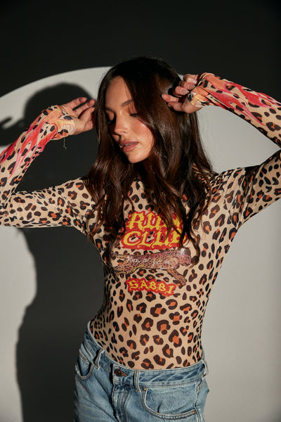 SABBI RUN CLUB LONG SLEEVE TOP LEOPARD/FLAMES | BABY LEMONADE STORE