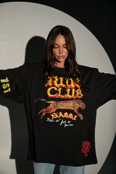SABBI THE RUN CLUB TEE BLACK