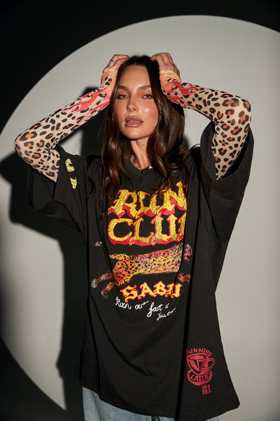 SABBI THE RUN CLUB TEE BLACK