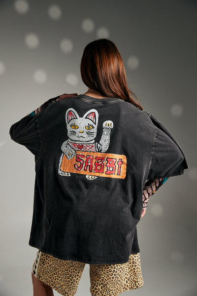 SABBI THE CHAMPAGNE TATTOO TEE BLACK