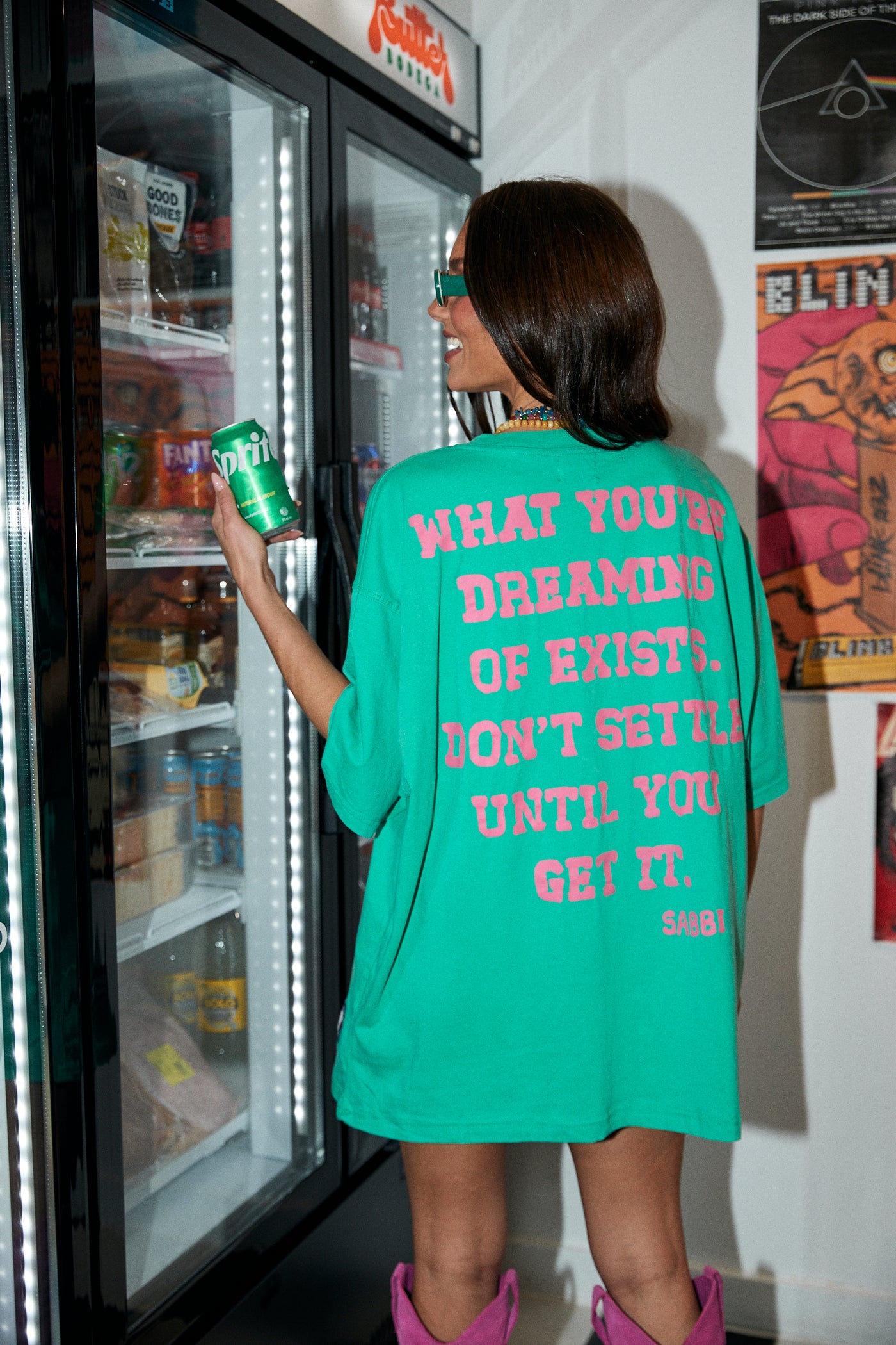 SABBI SELF LOVE CLUB VERY OVERSIZED TEE GREEN