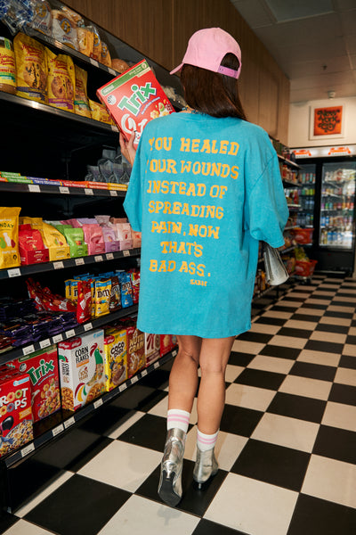 SABBI SELF LOVE CLUB VERY OVERSIZED TEE BLUE