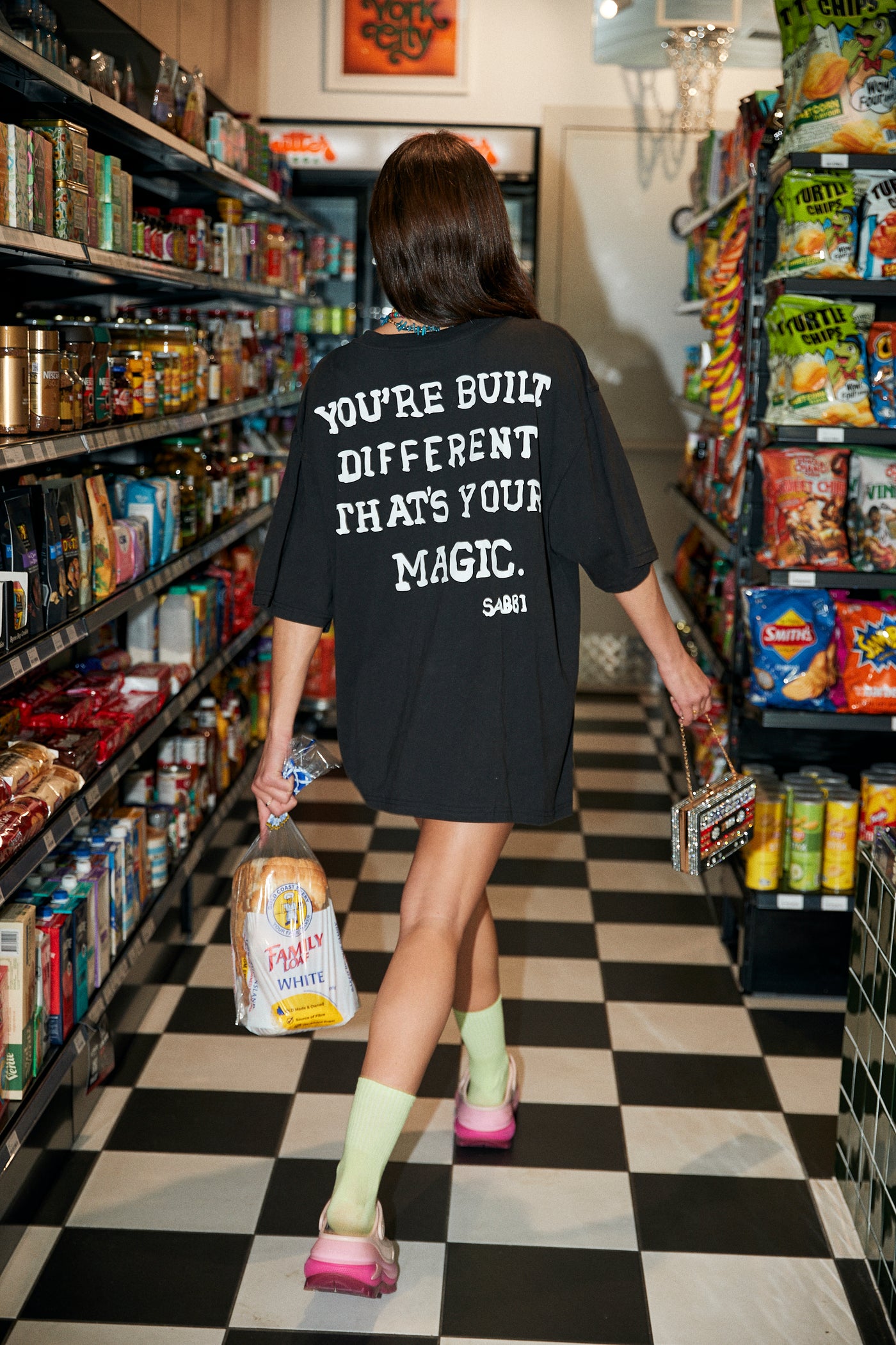 SABBI SELF LOVE CLUB VERY OVERSIZED TEE BLACK