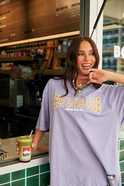 SABBI SELF LOVE CLUB VERY OVERSIZED TEE PURPLE