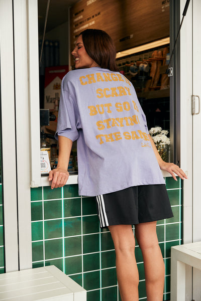 SABBI SELF LOVE CLUB VERY OVERSIZED TEE PURPLE