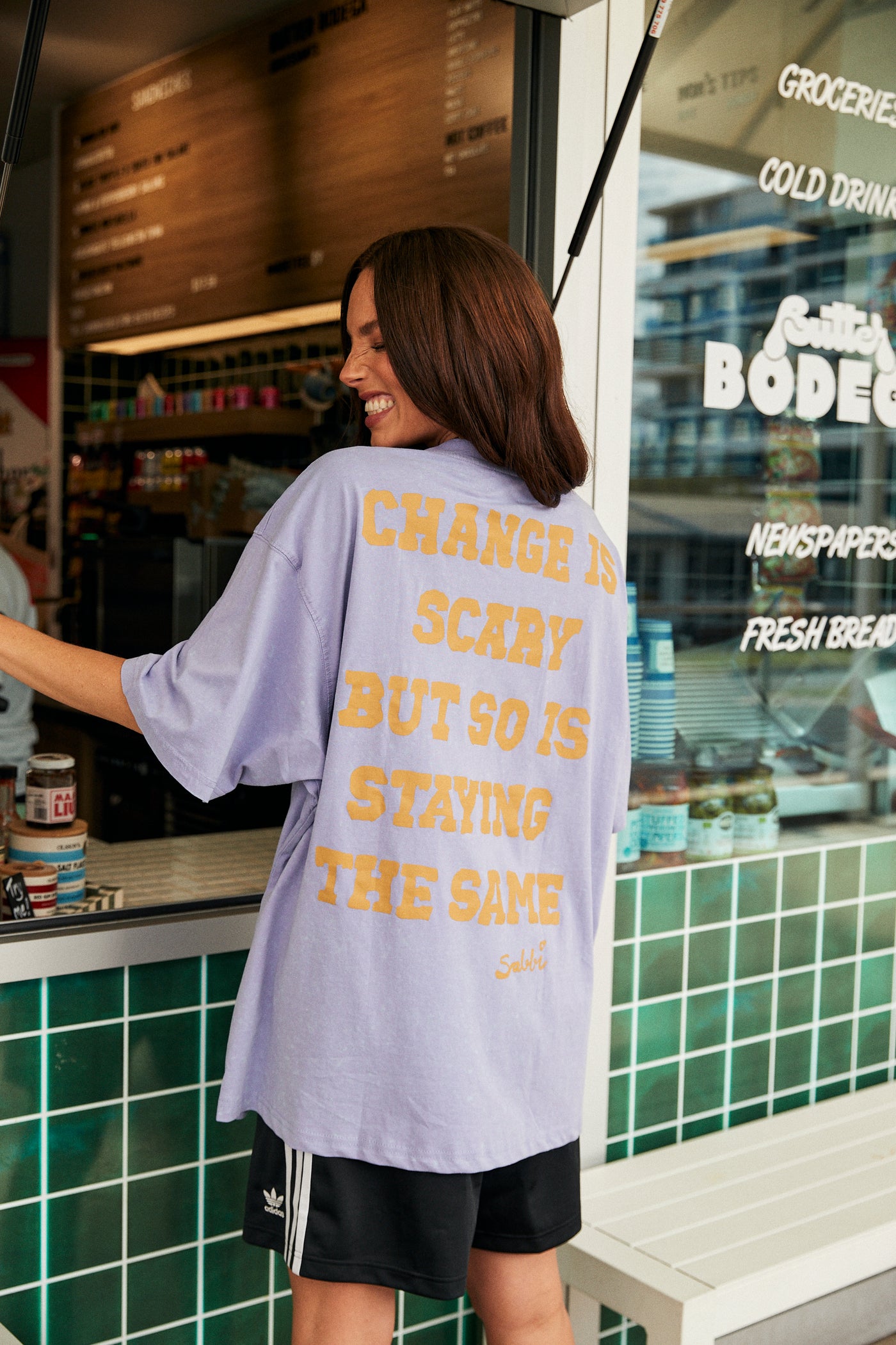 SABBI SELF LOVE CLUB VERY OVERSIZED TEE PURPLE