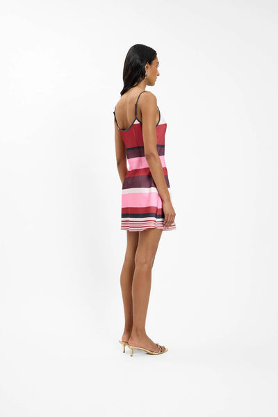 BIAS MINI DRESS FUCHSIA STRIPE