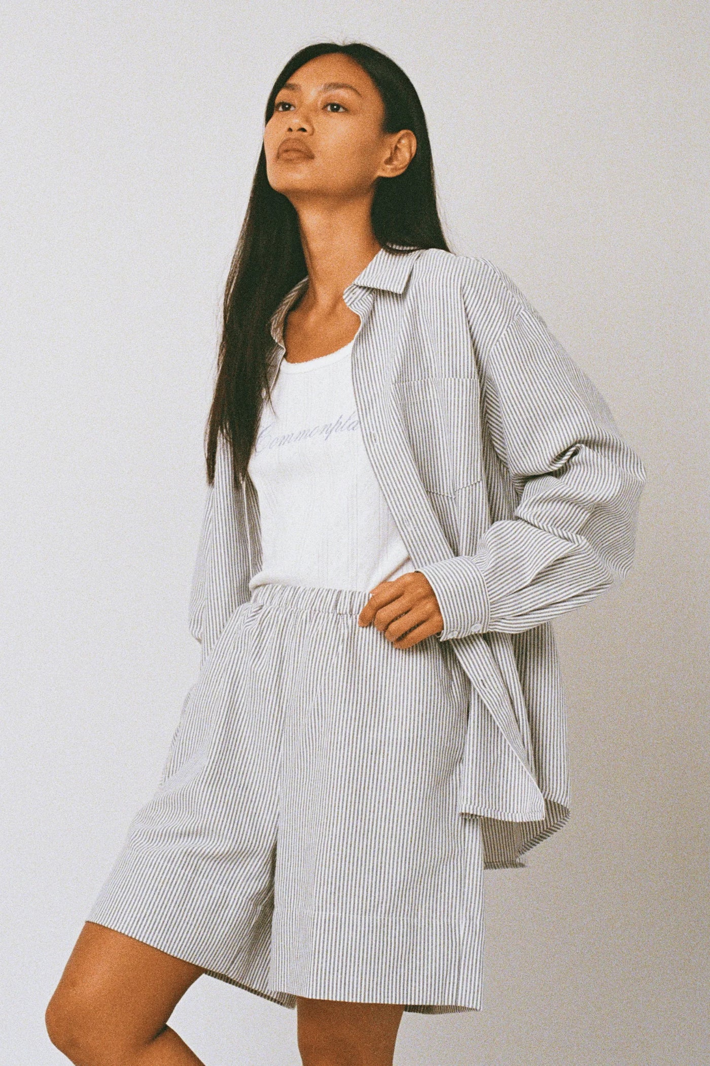 COMMONPLACE ESSENTAILS BEECH COTTAGE SHIRT BLACK/WHITE