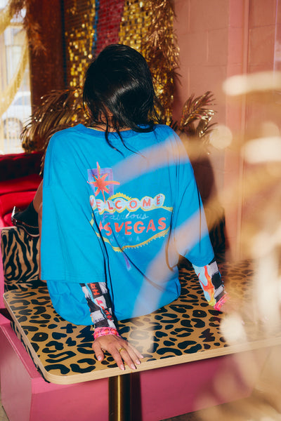 SABBI THE LADY LUCK OVERSIZED TEE BLUE