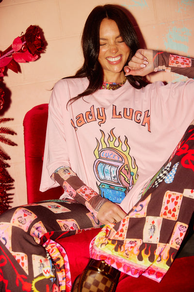 SABBI LADY LUCK OVERSIZED TEE PINK