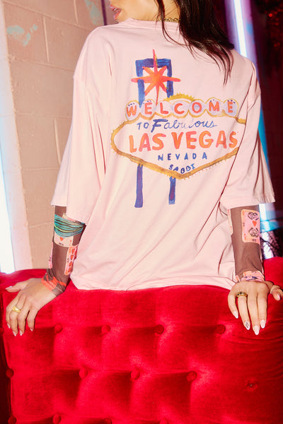 SABBI LADY LUCK OVERSIZED TEE PINK