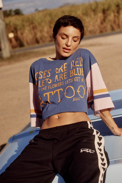Sabbi THE ROSES AND TATTOO OVERSIZED TEE BLUE BABY LEMONADE STORE