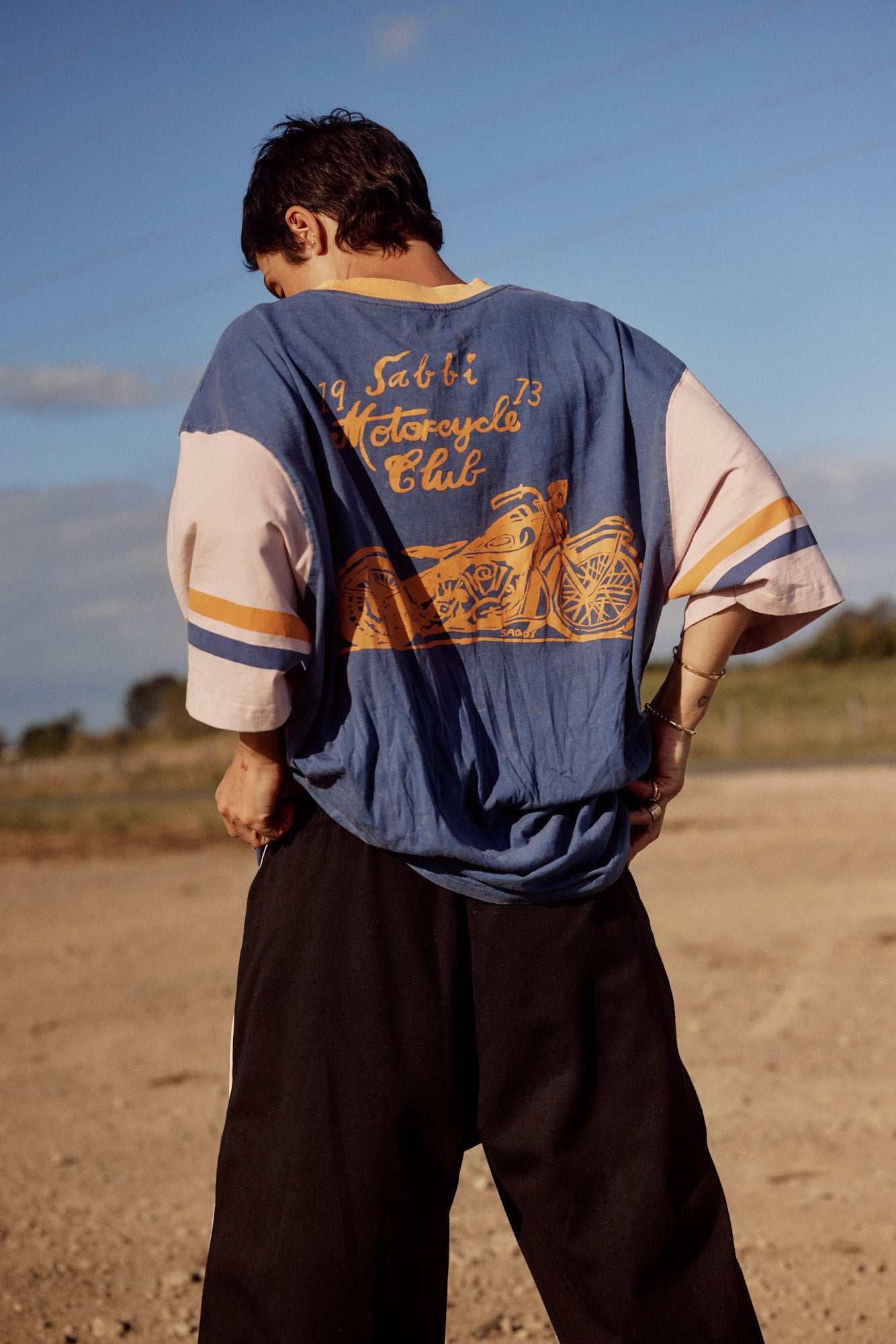Sabbi THE ROSES AND TATTOO OVERSIZED TEE BLUE BABY LEMONADE STORE