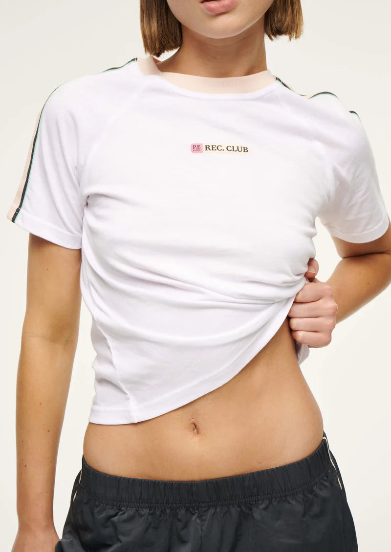 PE NATION RETROGRADE SHORT SLEEVE TEE  WHITE