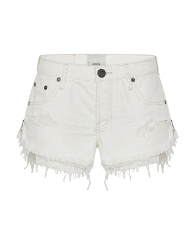 ONE TEASPOON DUKES DENIM SHORTS WHITE BEAUTY
