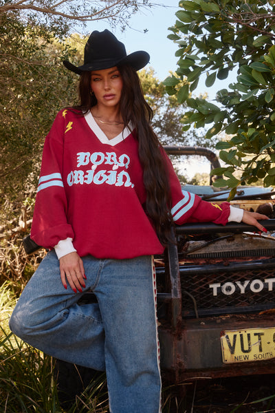 SABBI BORN ORIGINAL V-NECK SWEATSHIRT  | BABY LEMONADE STORE