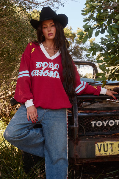 SABBI BORN ORIGINAL V-NECK SWEATSHIRT  | BABY LEMONADE STORE