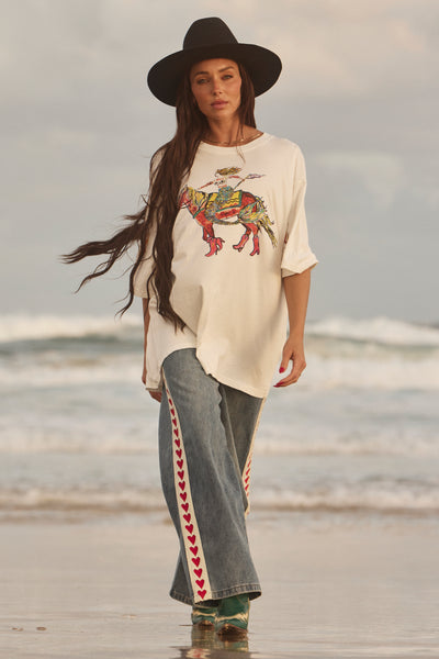 SABBI THE VERY OVERSIZED WORDS HAVE POWER TEE MARSHMALLOW