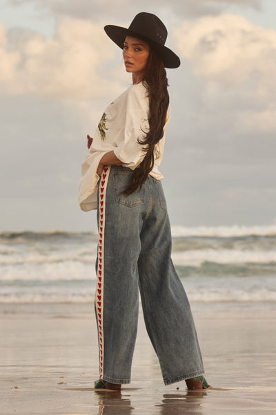 SABBI RAVING HEARTS DENIM JEANS
