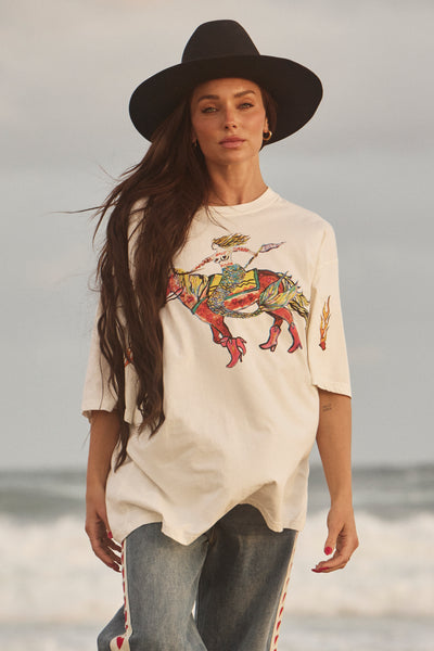 SABBI THE VERY OVERSIZED WORDS HAVE POWER TEE MARSHMALLOW