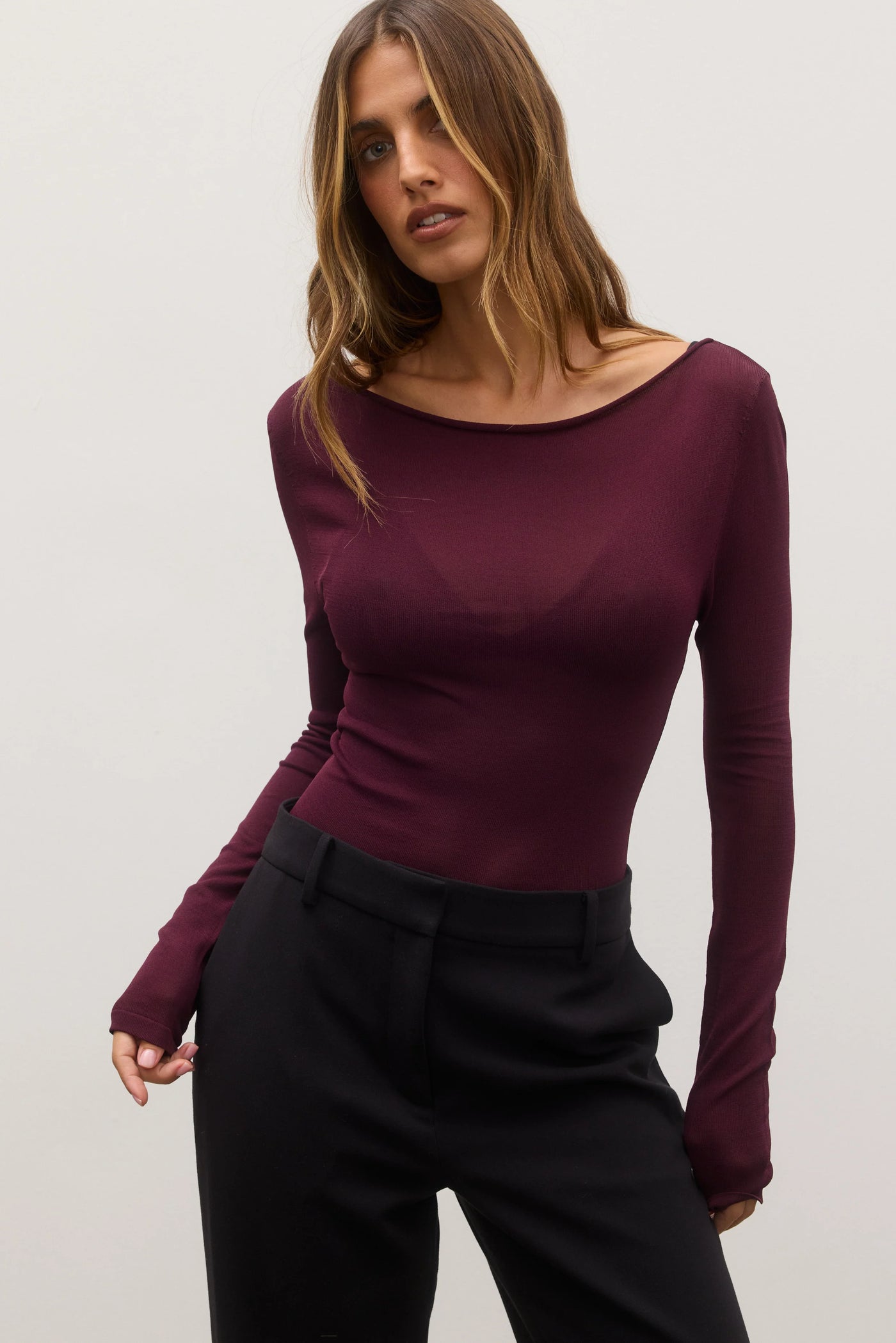 BAYSE MANI TOP PLUM