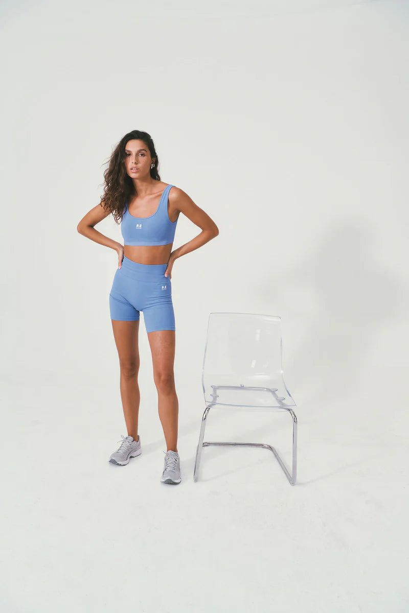 PE NATION RESTORE  SEAMLESS BIKE SHORT SUMMER SKY| BABY LEMONADE STORE