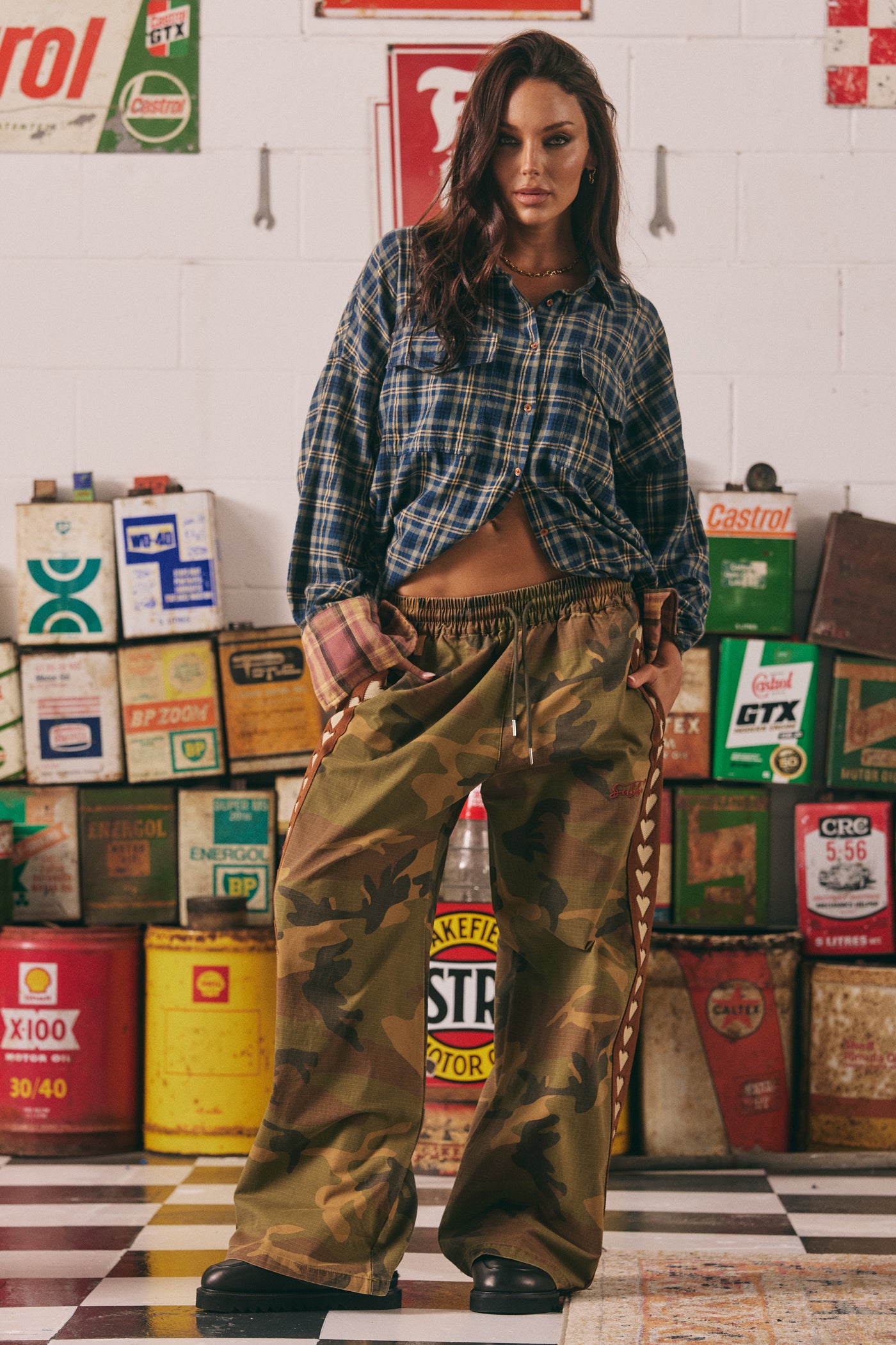 SABBI RAVING HEARTS DRILL PANTS CAMO