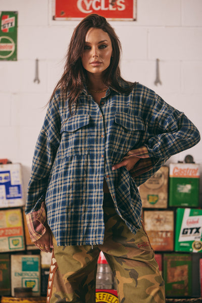 Sabbi Be Youtiful Hotel Flannel Shirt Blue Combo| BABY LEMONADE STORE
