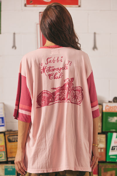 SABBI OVERSIZED ROSES AND TATTOOS TEE PINK | BABY LEMONADE STORE