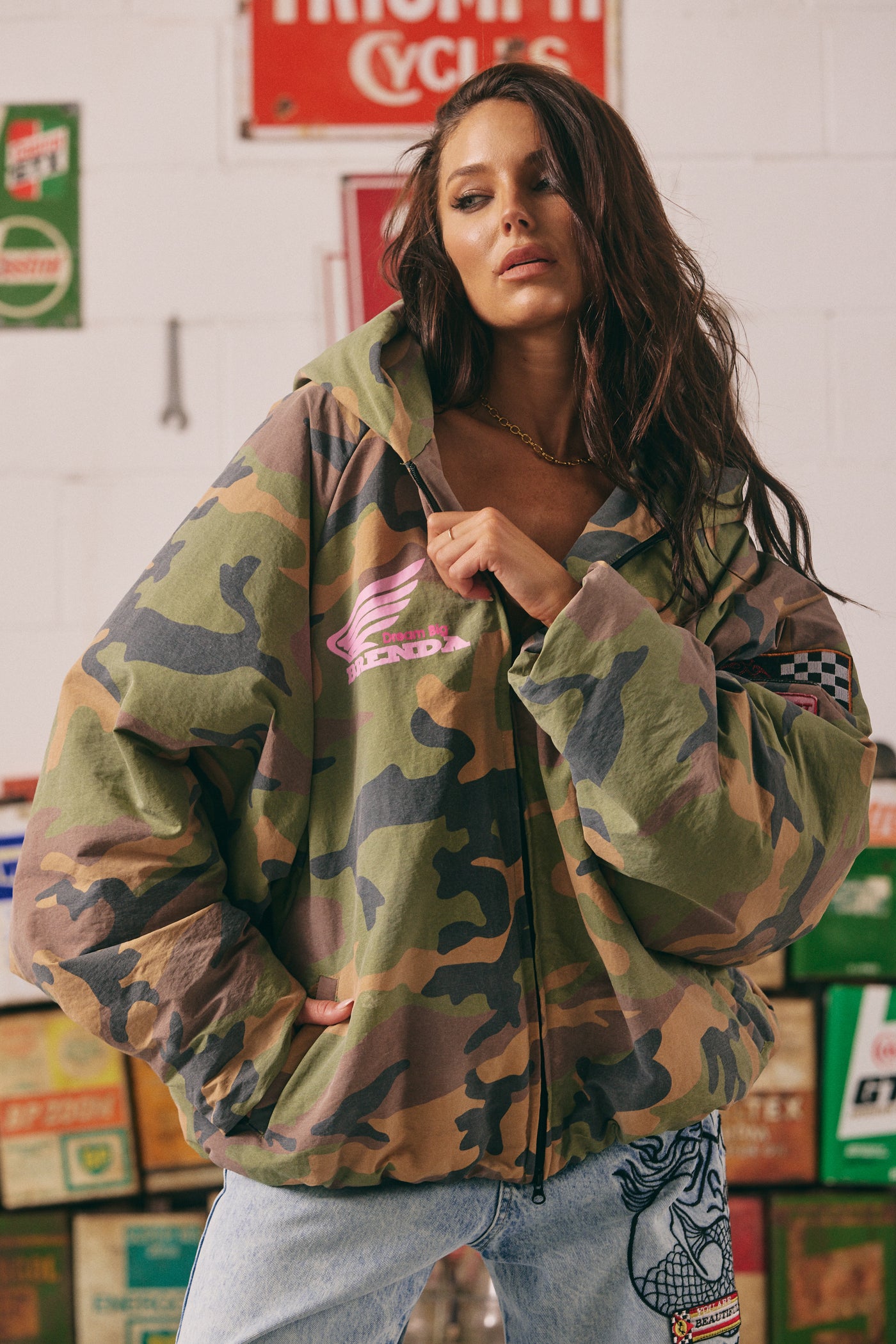 SABBI BE KIND BOMBER JACKET CAMO | BABY LEMONADE STORE