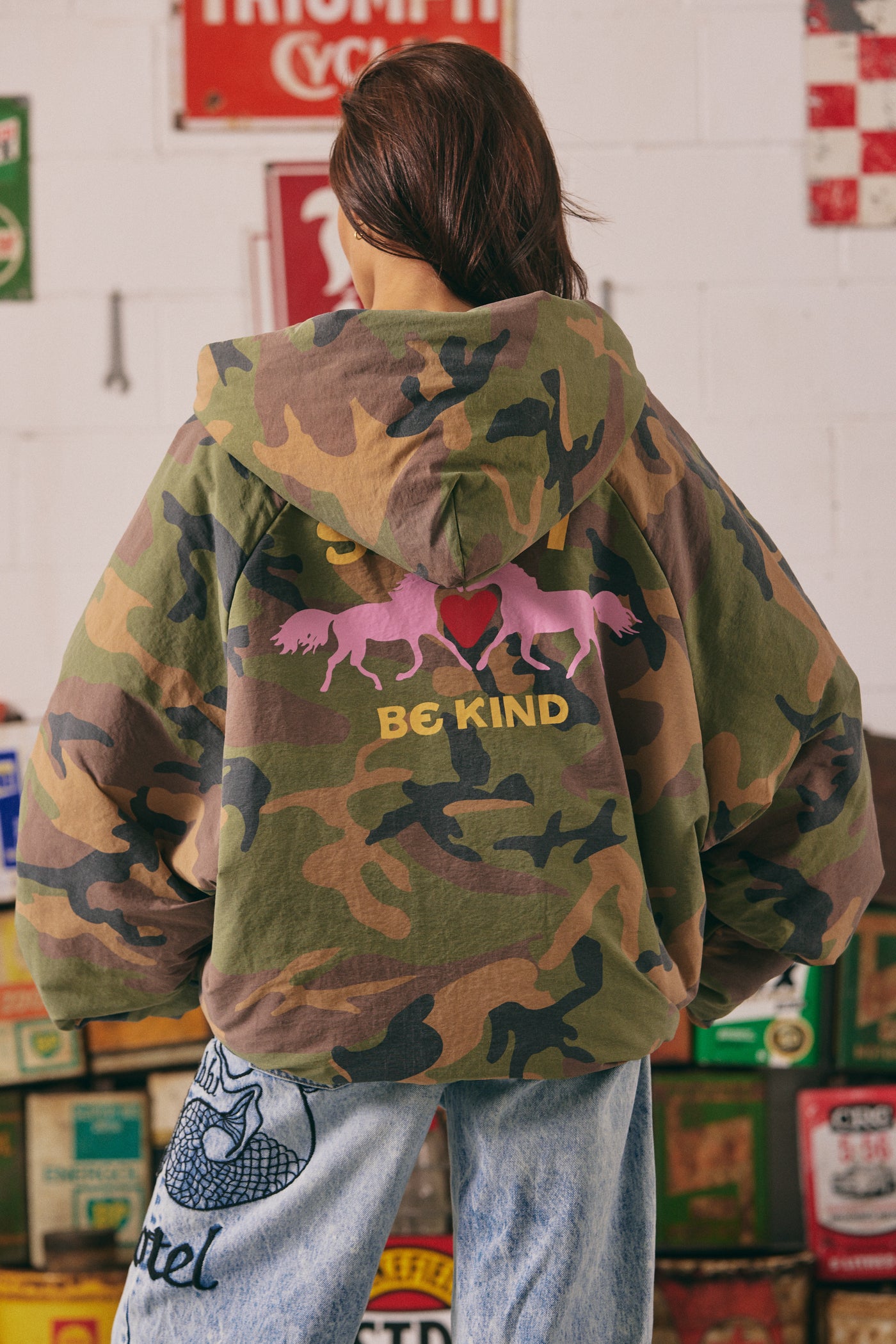 SABBI BE KIND BOMBER JACKET CAMO | BABY LEMONADE STORE